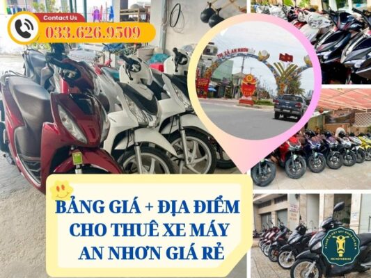Bảng giá và các địa chỉ cho thuê xe máy An Nhơn giá rẻ