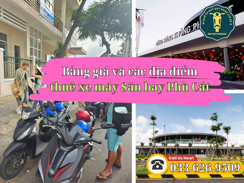 ĐIỂM THUÊ XE MÁY UY TÍN GẦN SÂN BAY PHÙ CÁT CHO KHÁCH DU LỊCH