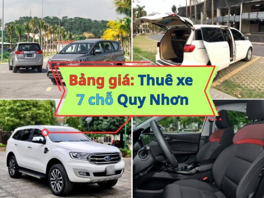 Bảng giá mới nhất dịch vụ cho thuê xe 7 chỗ Quy Nhơn